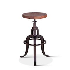 Blayne Adjustable Height Stool in Walnut Finish