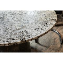 Fargo 54" Dining Table in Alaska White Marble with Blackwash Base
