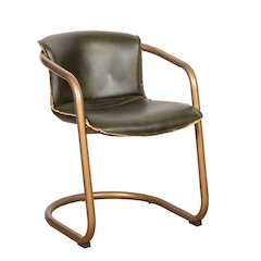 Chiavari Leather Dining Chair in Emerald Green