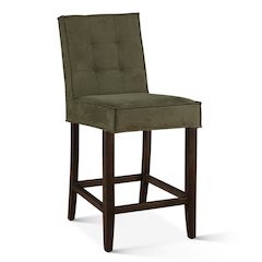 Aven Counter Chair in Green Eco-Suede with Dark Legs