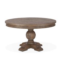 48-Inch Round Dining Table in Weathered Teak Finish, Belen Kox