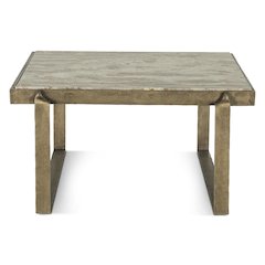 Rhodes 32" Coffee Table with Marble and Antique Brass