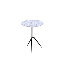Glacier 18" Accent Table with Alaska White Marble