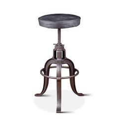 Sterling Height Adjustable Barstool in Black Leather