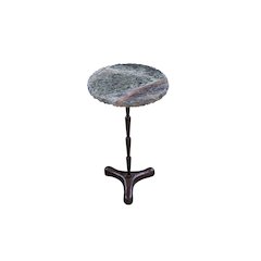 Harbor 15" Accent Table with Green Bidasar Marble and Iron
