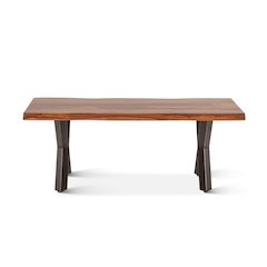 Elliston 46" Coffee Table in Sheesham and Matte Black Iron