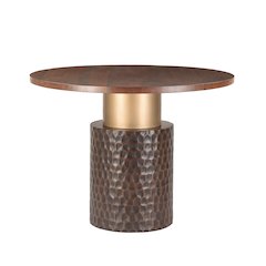 Vallarta 48" Carved Gathering Table in Mango Wood with Two Toned Finish