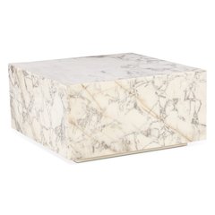 Giza 32" Drum Coffee Table in Alabaster Marble