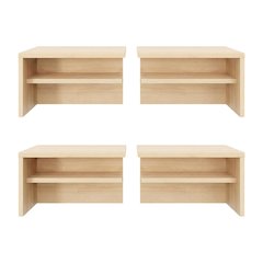 Blonde Oak Nightstands, Set of 2 with Modern Design