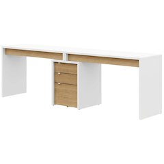 White 3-Piece Home Office Set With Multi-Purpose Storage And Desks