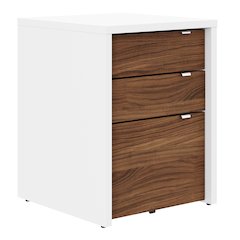 Multi-Purpose Storage Office Storage And Filling Cabinet, White & Walnut