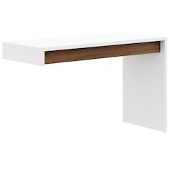 Reversible Desk Panel For Home Office, White & Walnut