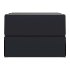 Nightstand With 1-Drawer And Folding Door In Black