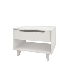 Nightstand 1-Drawer And Folding Door, White