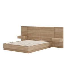 Milano 4-Piece Platform Bedroom Set In Brown Oak