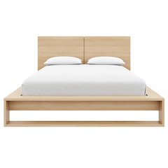 Audrey Bedset with Headboard and Slatted Bedframe Natural Blonde Oak Color