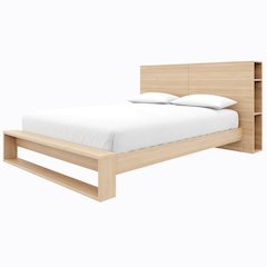 Tate Bedset with Headboard and Slatted Bedframe Natural Blonde Oak Color