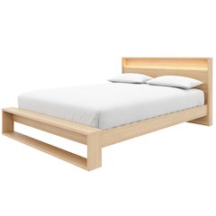 Gael Bed Set with Slatted Bedframe and Headboard with Integrated Light