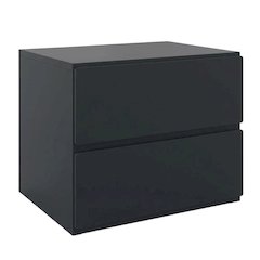 Black Nightstand with 1-Drawer, Folding Door, Modern Design for Bedroom Storage