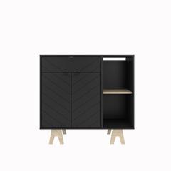 Sideboard Storage Unit With Accent Door And Double Shelf
