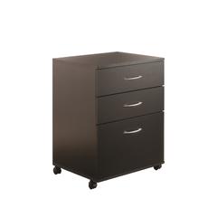 3-Drawer Essentials Rolling Filing Cabinet, Black