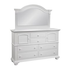 Cottage Traditions High Dresser with Mirror - White Cottage