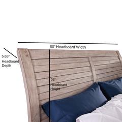 Aurora Sleigh 6/6 Headboard - Whitewash