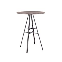 Stockton Round Pub Table - Slate Grey - Grey Oak Top
