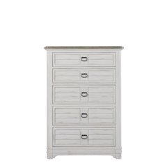 Meadowbrook 5-Drawer Chest - Whitewash - Sand Top