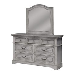 Stonebrook Dresser with Mirror - Light Distressed Antique Gray