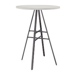 Stockton Round Pub Table - Slate Grey - White Oak Top