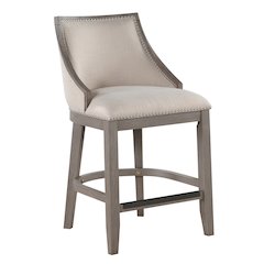 Keller Counter Height Stool 26" - Beige Fabric - Greywood Finish
