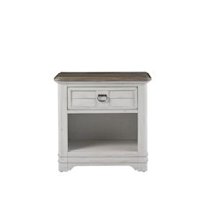 Meadowbrook 1-Drawer Nightstand - Whitewash - Sand Top