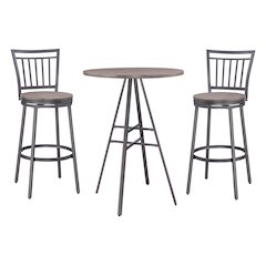 Stockton 3 Piece Pub Table Set - Slate Grey