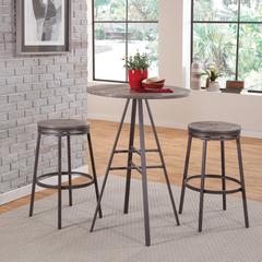 Stockton 3 Piece Pub Table Set - with Backless Barstools - Slate Grey
