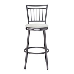 Stockton 30" Metal Swivel Stool - Slate Grey - White Oak Seat