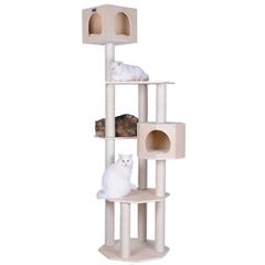 Real Wood Premium Scots Pine 85-Inch Cat Tree With Five Levels, Two Condos