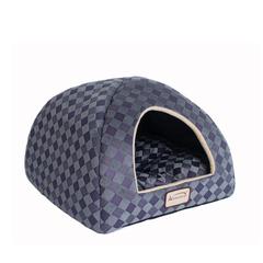 Cat Bed, Purple Gray Combo Checkered Pattern