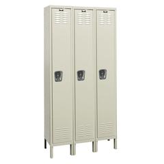 Hallowell Premium Locker, 729 Tan, Single Tier, 3-Wide, Assembled
