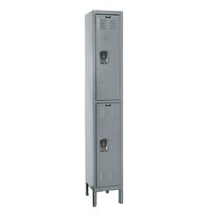Hallowell Premium Locker, 725 Dark Gray, Double Tier, 1-Wide, Assembled