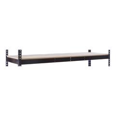 Rivetwell, Double Rivet Boltless Shelving with Center Support 96"W x 48"D 708 Midnight Ebony 1 Level  Includes Particle Board Decking
