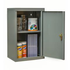 400 Series Wallmount Solid Storage Cabinet, 16"W x 12"D x 26"H, 725 Dark Gray, Single Tier, Solid Door, 1-Wide, Assembled