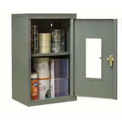 400 Series Wallmount SV Storage Cabinet, 16"W x 12"D x 26"H, 725 Dark Gray, Single Tier, Safety-View Door, 1-Wide, Assembled