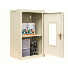 400 Series Wallmount SV Storage Cabinet, 16"W x 12"D x 26"H, 729 Tan, Single Tier, Safety-View Door, 1-Wide, Assembled