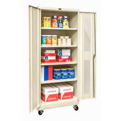400 Series Mobile Ventilated Storage Cabinet, 36"W x 24"D x 72"H, 729 Tan, Single Tier, Double Ventilated Door, 1-Wide, Assembled