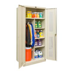 400 Series Stationary Ventilated Combination Cabinet, 36"W x 24"D x 72"H, 729 Tan, Single Tier, Double Ventilated Door, 1-Wide, Knock-down