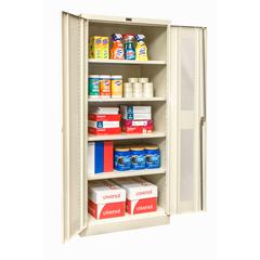800 Series Stationary Storage Cabinet, 36"W  x 24"D x 78"H, 729 Tan, Single Tier, Double Ventilated Door, 1-Wide, Knock-down