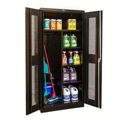 800 Series Stationary Combination Cabinet, 36"W  x 24"D x 78"H, 708 Midnight Ebony, Single Tier, Double Ventilated Door, 1-Wide, Knock-down