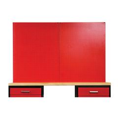 Fort Knox Pegboard, 60"W x 0.75"D x 44.25"H, Red (textured)
