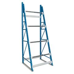 Cable Reel Rack 48"W x 36"D x 123"H 707 Marine Blue Uprights / 711 Light Gray Beams 4 Level Starter Unit